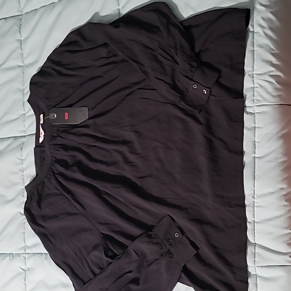 LEVIS Black Loose-Fit Wide-Neck Western Style‎ Blouse/Top Women's 3X NWT - Picture 1 of 8